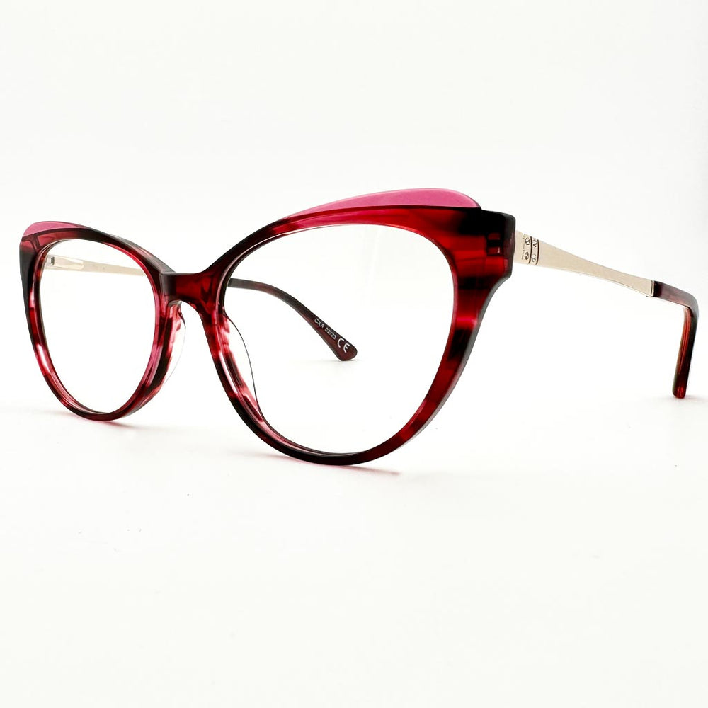 Budapest - montatura cat-eye rossa