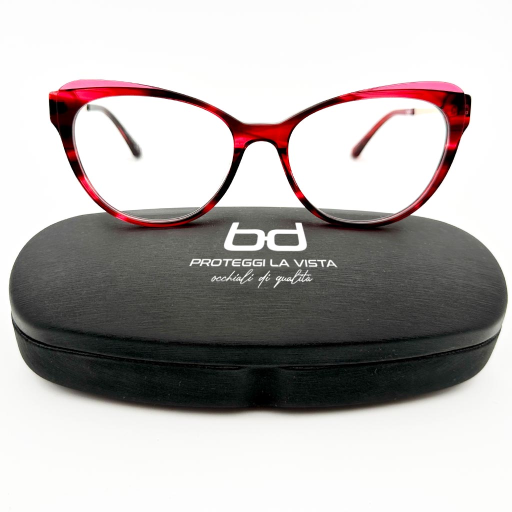 Budapest - montatura cat-eye rossa