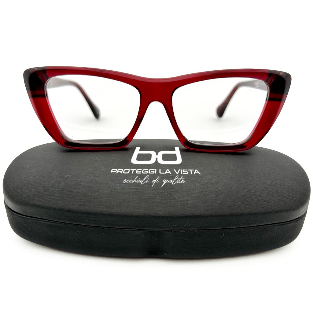 Oslo - montatura cat-eye rossa