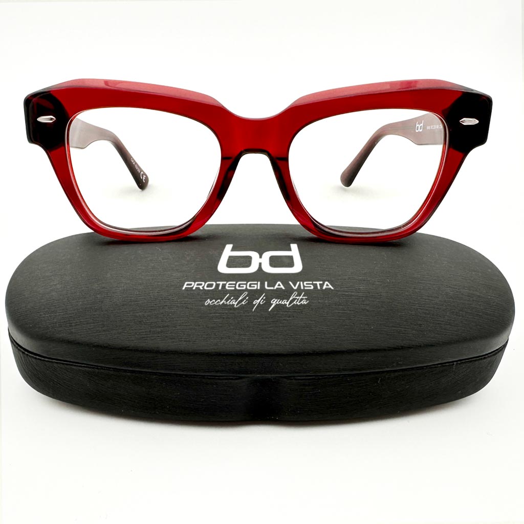 Copenaghen - montatura squadrata rossa