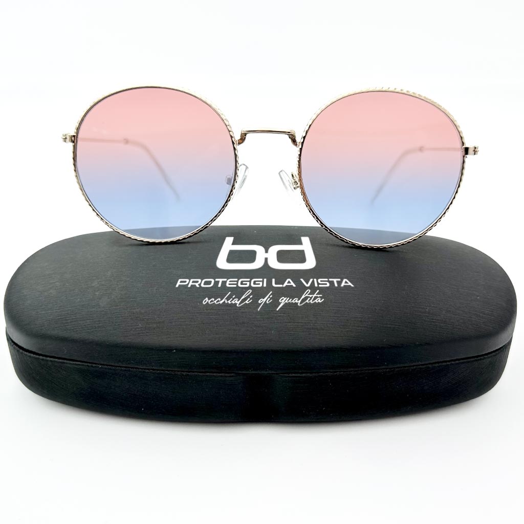 Beverly - occhiale donna rotondo rosa-blu