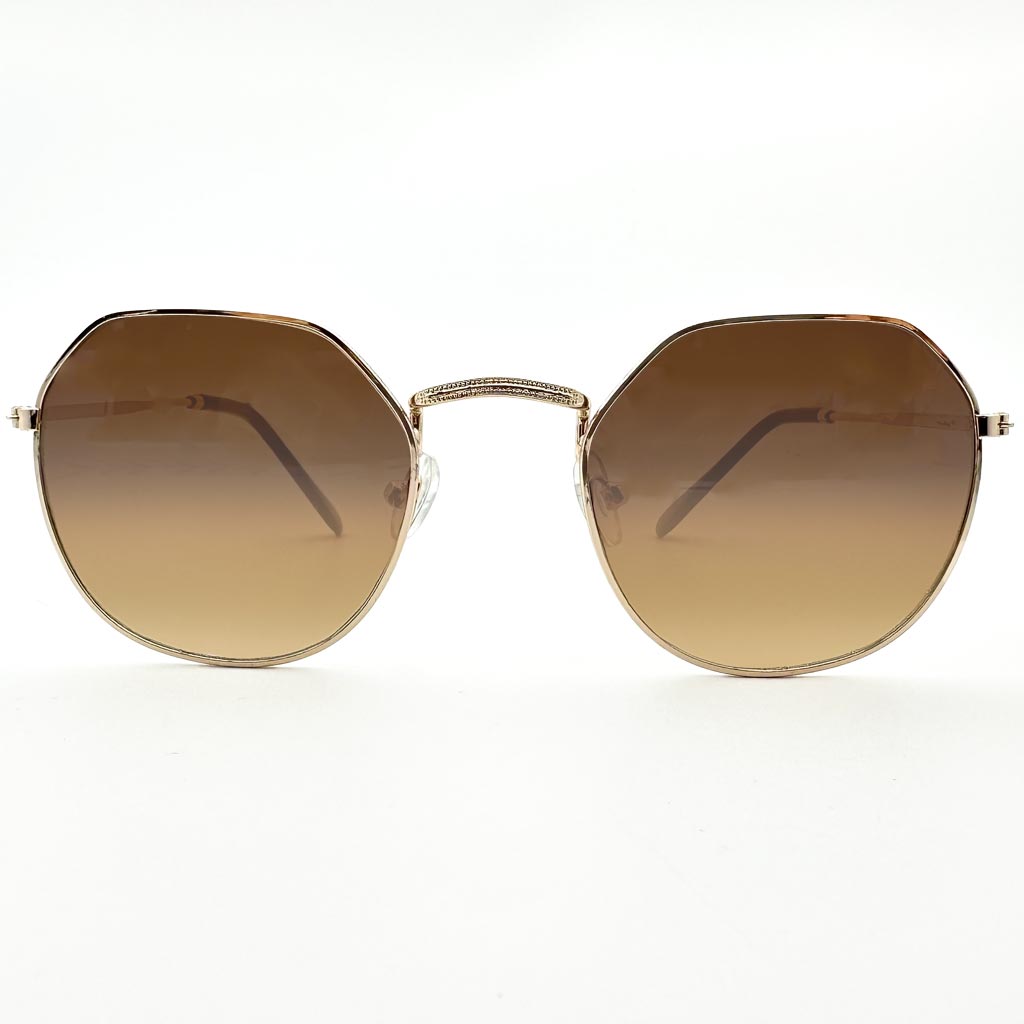 Zahra - occhiale donna esagonale marrone