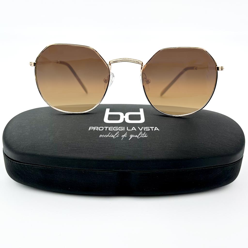 Zahra - occhiale donna esagonale marrone