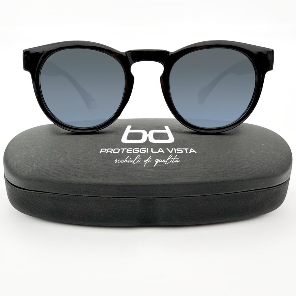 London - occhiale uomo rotondo nero