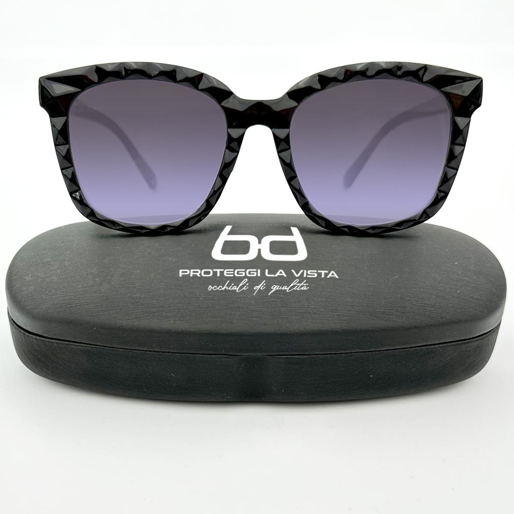 Greta - occhiale donna nero diamantato