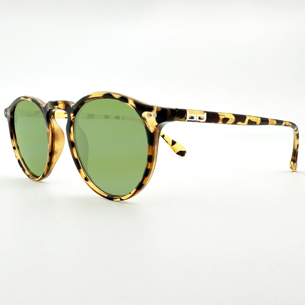 Firenze - occhiale rotondo tartarugato e lente verde